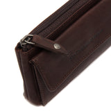 Porte-monnaie en cuir Chesterfield-Violette Marron