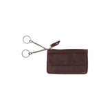 Porte-monnaie en cuir Chesterfield-Violette Marron