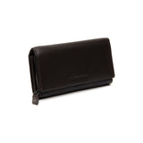 Portefeuille zippé en cuir Chesterfield-Arvento Marron