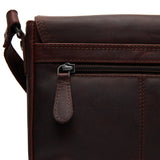 Petite besace en cuir Chesterfield-Lucian Marron