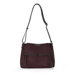 Sac à main en bandoulière Fauve effet daim Chocolat Mac Alyster
