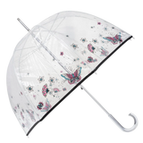 Parapluie Cloche Transparent Isotoner Papillon rose