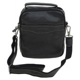 Sacoche porté bandoulière en cuir Homme Katana 69318 Noir